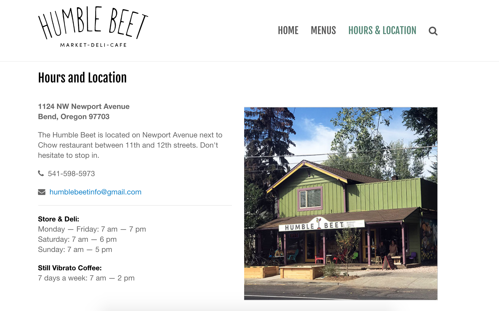 The Humble Beet hours and location